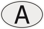 Aufkleber Autokennzeichen A = Österreich 
