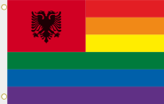 Fahne Albanien Regenbogen 90 x 150 cm 