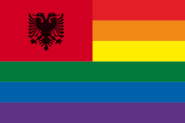 Flagge Albanien Regenbogen 