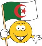 Aufkleber Smily Smiley mit Algerien Fahne 
