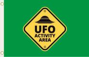 Fahne Alien Area UFO grün 90 x 150 cm 