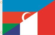 Fahne Aserbaidschan-Frankreich 90 x 150 cm 