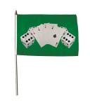 Stockflagge Asse und Würfel grün 30 x 45 cm 