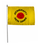 Stockflagge Atomkraft - Nein Danke! gelb 30 x 45 cm 