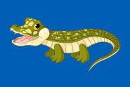 Flagge Baby Krokodil blau 