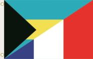 Fahne Bahamas-Frankreich 90 x 150 cm 