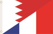 Fahne Bahrain-Frankreich 90 x 150 cm 