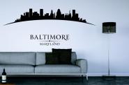Wandtattoo Baltimore Skyline gebogen 