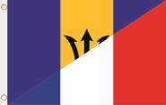Fahne Barbados-Frankreich 90 x 150 cm 