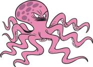 Aufkleber Böser Oktopus 