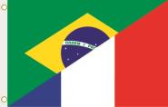 Fahne Brasilien-Frankreich 90 x 150 cm 