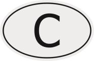 Aufkleber Autokennzeichen C = Kuba 