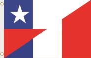Fahne Chile-Frankreich 90 x 150 cm 