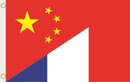 Fahne China-Frankreich 90 x 150 cm 