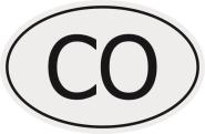 Aufkleber Autokennzeichen CO = Kolumbien 
