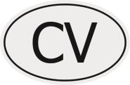 Aufkleber Autokennzeichen CV = Kap Verde 