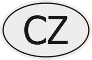 Aufkleber Autokennzeichen CZ = Tschechien 
