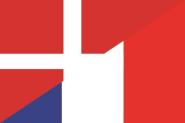Flagge Dänemark - Frankreich 