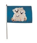 Stockflagge Eisbären Familie 30 x 45 cm 