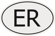 Aufkleber Autokennzeichen ER = Eritrea 
