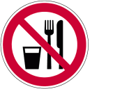 Aufkleber Essen und Trinken verboten 10 cm