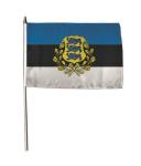 Stockflagge Estland mit Wappen 30 x 45 cm 