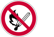 Aufkleber Feuer, offenes Licht und Rauchen verboten 
