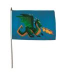 Stockflagge Feuerspuckender Drache blau 30 x 45 cm 