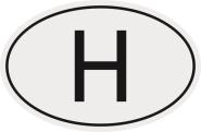 Aufkleber Autokennzeichen H = Ungarn 