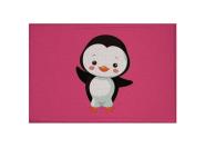 Aufnäher Junger Pinguin rosa Patch 9 x 6 cm 