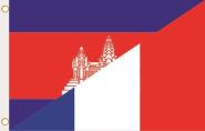 Fahne Kambodscha-Frankreich 90 x 150 cm 