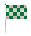 Stockflagge Karo Grün-Weiß 30 x 45 cm 
