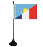 Tischflagge Kasachstan-Frankreich 10 x 15 cm 