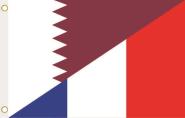 Fahne Katar-Frankreich 90 x 150 cm 