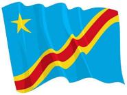 Aufkleber Flagge Kongo Demokratische Republik wehend 