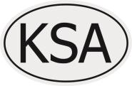 Aufkleber Autokennzeichen KSA = Saudi Arabien 
