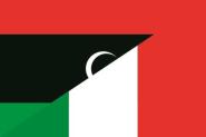 Flagge Libyen - Italien 