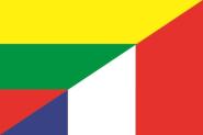 Flagge Litauen - Frankreich 