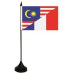 Tischflagge Malaysia-Frankreich 10 x 15 cm 