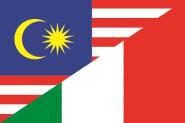 Flagge Malaysia - Italien 