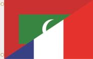 Fahne Malediven-Frankreich 90 x 150 cm 