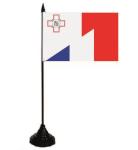 Tischflagge Malta-Frankreich 10 x 15 cm 