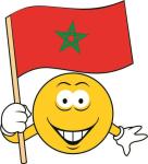 Aufkleber Smily Smiley mit Marokko Fahne 