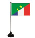 Tischflagge Mauretanien-Frankreich 10 x 15 cm 