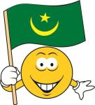 Aufkleber Smily Smiley mit Mauretanien Fahne 