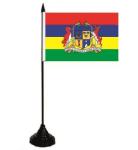 Tischflagge Mauritius mit Wappen 10 x 15 cm 
