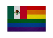 Aufnäher Mexiko Regenbogen Patch 9 x 6 cm 