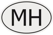 Aufkleber Autokennzeichen MH = Marshallinseln 