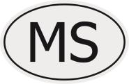 Aufkleber Autokennzeichen MS = Mauritius 
