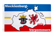 Fahne Mecklenburg-Vorpommern MVP Landkarte 90 x 150 cm 